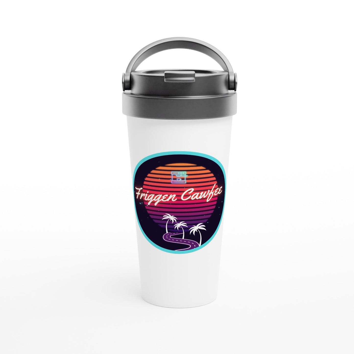 White 15oz Stainless Steel Travel Mug